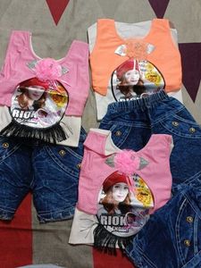 Combo of 3 Denim Shorts &amp; Tops Set