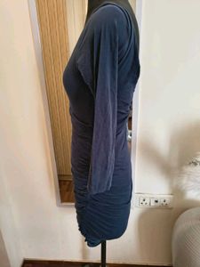 Navy Blue Wrap Dress