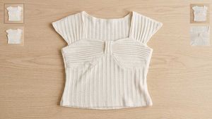 Cream Knit Top with Bow Detail