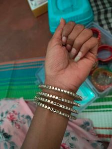 Elegant Mirrored Bangles Set