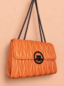 Light brown Quilted Chain Shoulder Bag