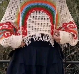 Boho Rainbow Crochet Top