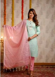 3-ComboOffer-3NewKurtis+1-(Plazzo+Dupatta)Set