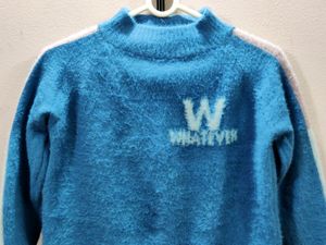 women's imported blue knitted sweater