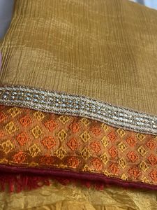 Elegant Yellow Saree with Embroidered Border