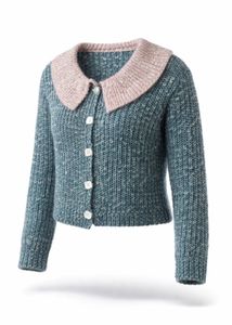 Knitted Cardigan with Unique Collar