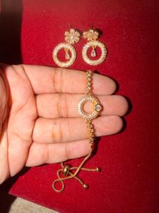 Stunning stone earrings and bracelet