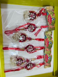 Beautiful Rakhi Set with Pearls 1 pair for 199