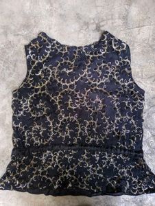 chatpata Elegant Black Embellished Top