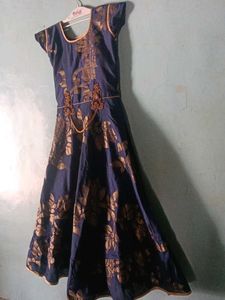 Blue Brocade Lehenga Choli