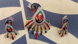 Peacock Design silver Jewellery Set