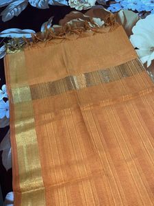 Elegant Orange duptaa with Gold Border