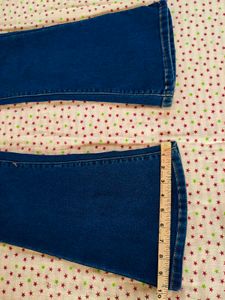 Flared Blue Denim Jeans