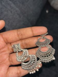 Bohemian Oxidized Jhumka Earrings