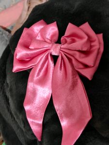 Triple Layer Pink Satin Hair Bow