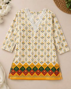 Beautiful Yellow Printed Kurta
