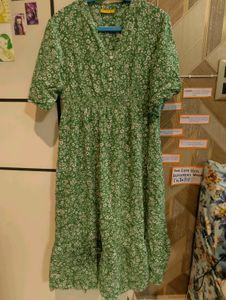 Green Floral Midi Dress