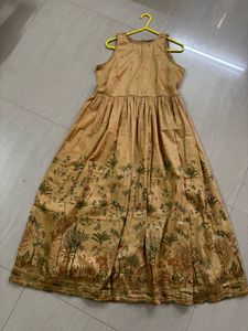 Pretty Beige Gold  Midi Dress
