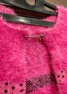 Cozy Pink Fuzzy Cardigan