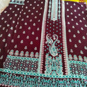 Beautiful Paisley Print Dress Material