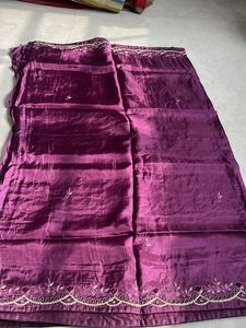 Beautiful Purple Silk Saree with Blouse