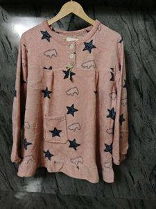 Cozy Pink Star Pajama Top