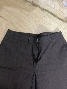Classic Plaid Wide Leg Trousers