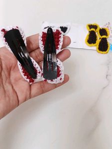 Cute Crochet Bow Hair Clips Set of 3