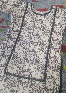 Teal Floral Print Kurta