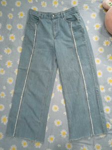Light Wash Wide Leg Denim Jeans
