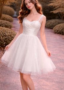 Elegant White Tulle Party Dress