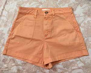 Peach High-Waist Shorts