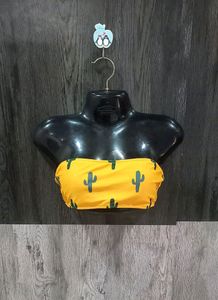 Mustard Cactus Prints Padded Tube Bra