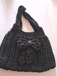 Chic Crochet Tote Bag with Bow Detail