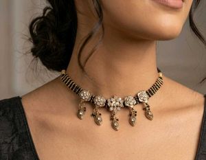 Traditional Black and Gold Floral Choker
