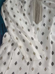 White Printed Kurta