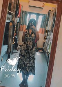 Navy Floral Print Maxi Dress