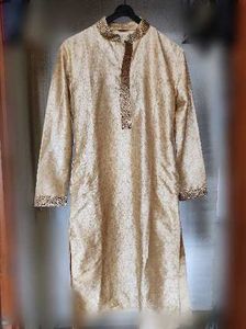 Men's Golden Brocade Kurta