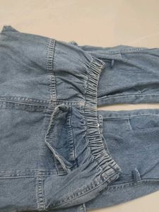 Blue Denim Cargo Pants