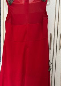 Chic Red Sequin Shoulder Dress