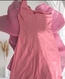 luxury Stunning Pink Floral Party Dress