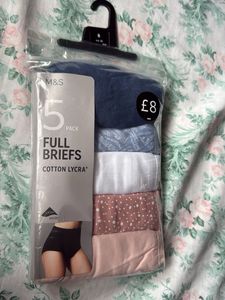 5 pack Full Briefs Cotton Lycra