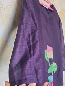 Hand-Painted Lotus Kurta