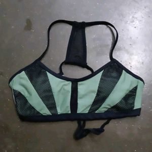 Sporty Mint and Black Sports Bra