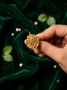 Exquisite Golden Pendant with CZ Stones
