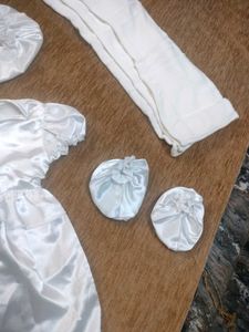 Baby Girls White Christening/Party Dress Set