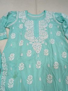 Embroidered Cotton Kurta Set
