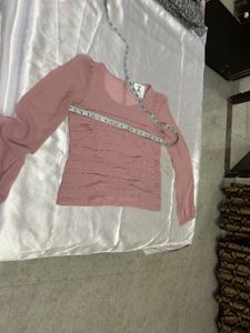 IMPORTED Chic Peach Tiered Long Sleeve Top