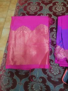 Vibrant Pink Silk Saree
