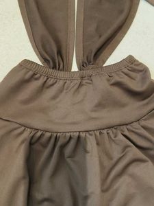 Brown Halter Neck Ruched Tank Top